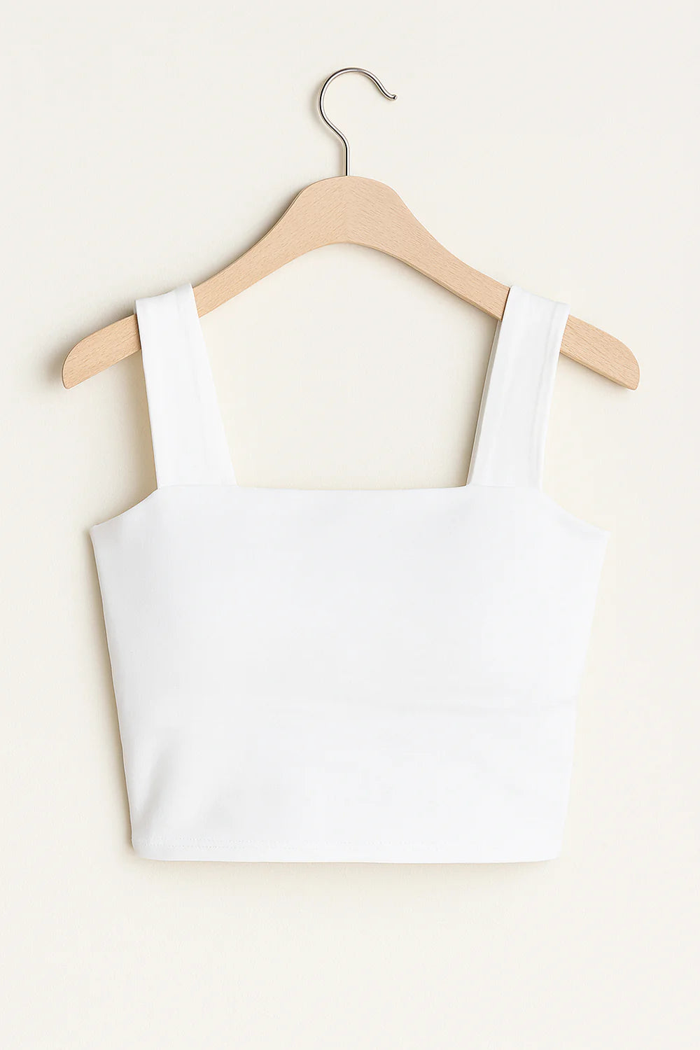 Carla – Ribbed Crop Top with Square Neckline and Wide Straps