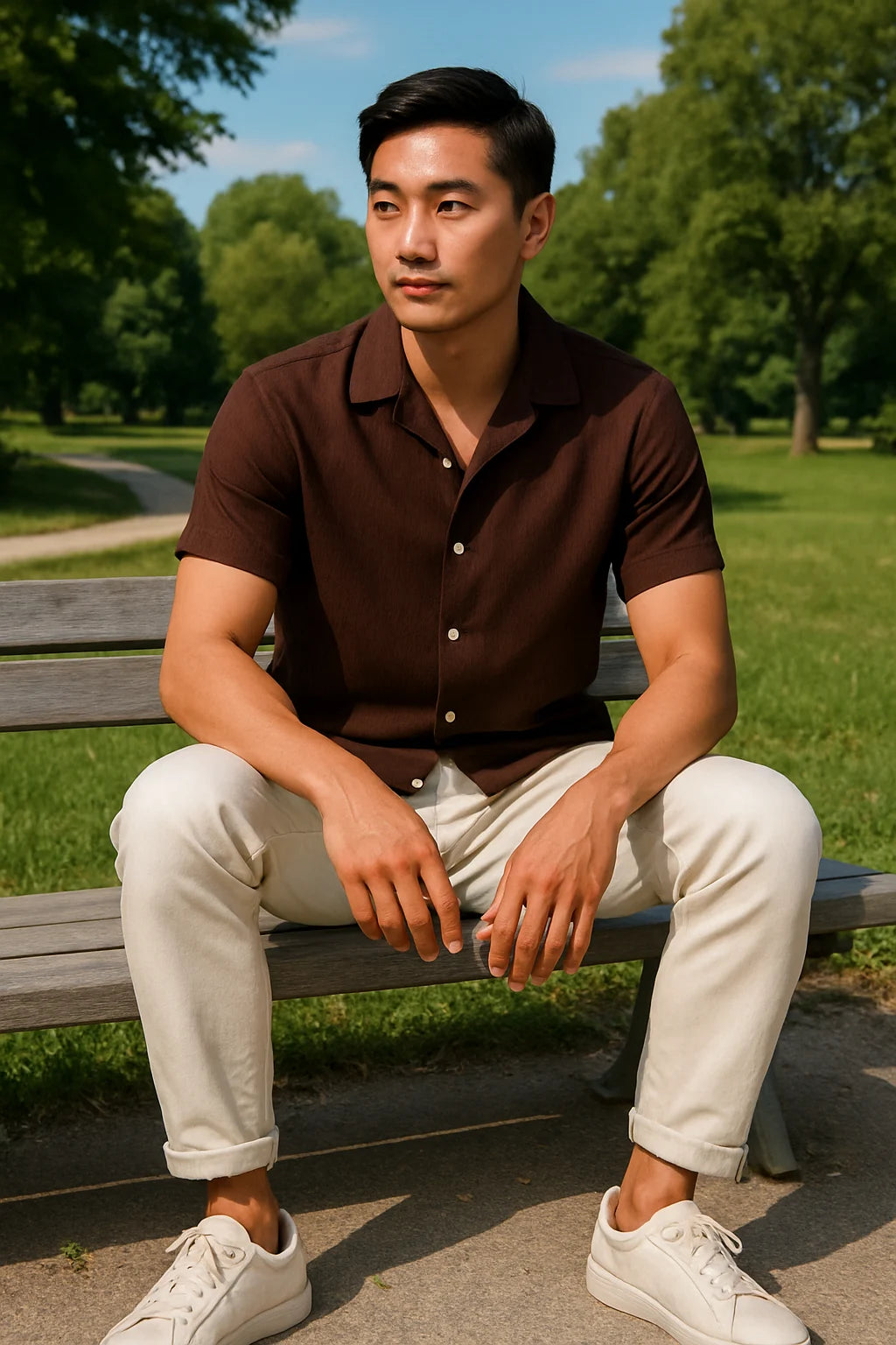 Elliot - Short Sleeve Resort Shirt with Relaxed Fit + Tapered Drawstring Trousers