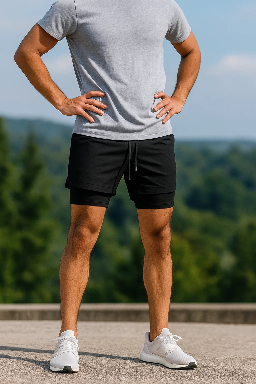 Ethan – Slim Fit Drawstring Shorts with Ribbed Hem Detailing