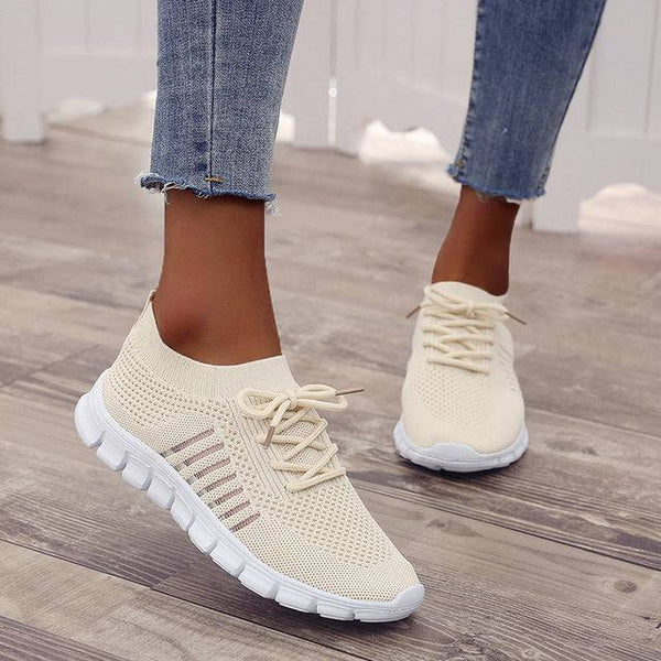 Isabelle – Knit Walking Sneakers with Breathable Mesh Upper and Cushioned Sole