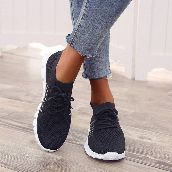 Isabelle – Knit Walking Sneakers with Breathable Mesh Upper and Cushioned Sole