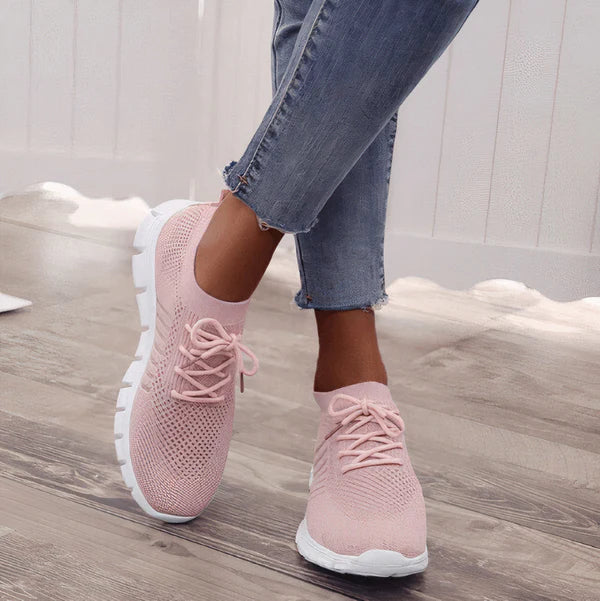 Isabelle – Knit Walking Sneakers with Breathable Mesh Upper and Cushioned Sole