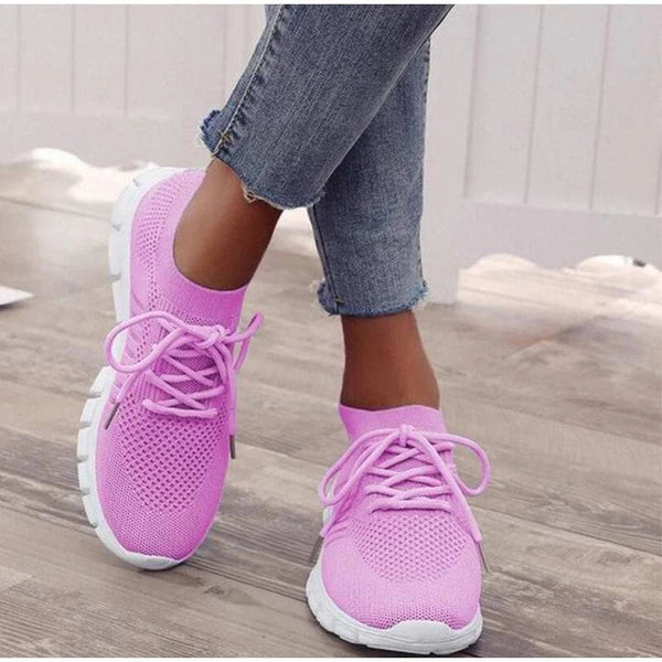 Isabelle – Knit Walking Sneakers with Breathable Mesh Upper and Cushioned Sole