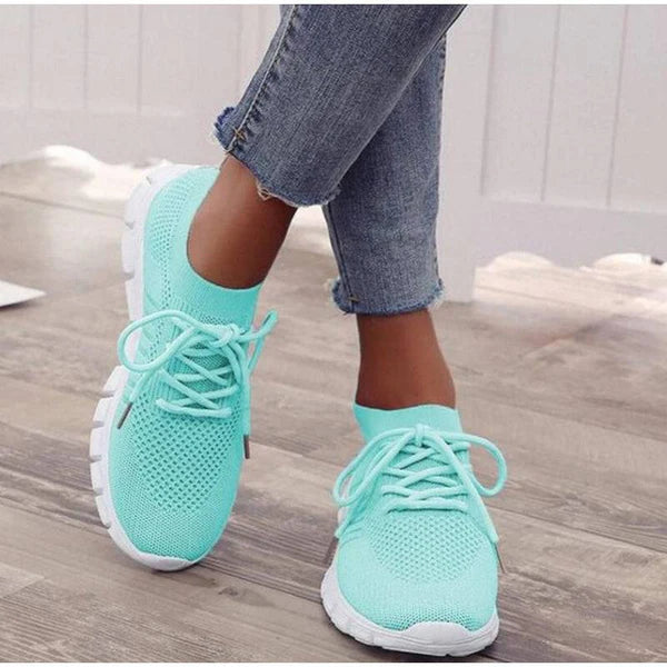 Isabelle – Knit Walking Sneakers with Breathable Mesh Upper and Cushioned Sole