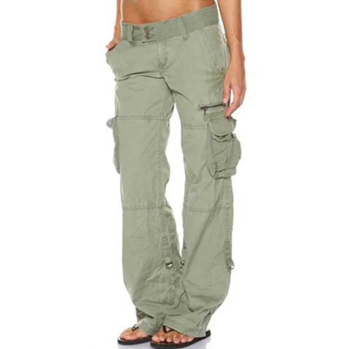 Lana - Utility Cargo Pants with Adjustable Waist and Pockets