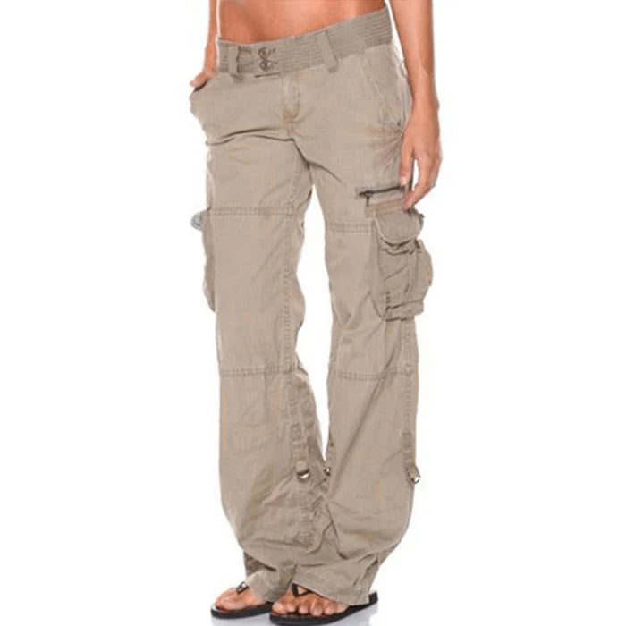 Lana - Utility Cargo Pants with Adjustable Waist and Pockets