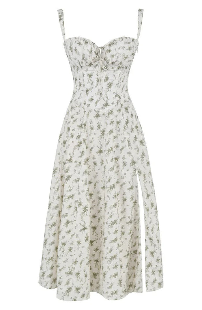 Liana – Bustier Midi Dress with A-Line Silhouette and Thick Straps