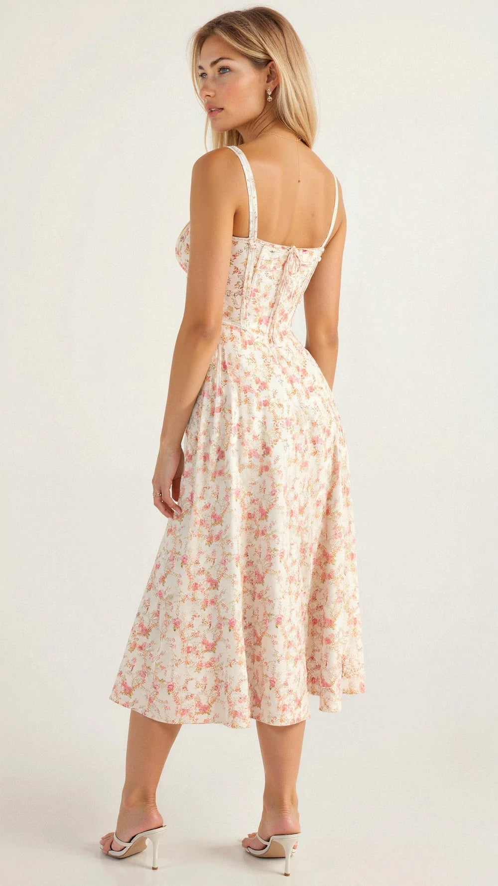 Liana – Bustier Midi Dress with A-Line Silhouette and Thick Straps