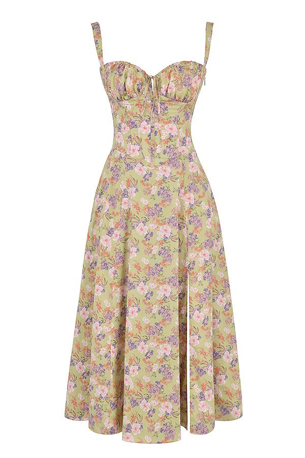 Liana – Bustier Midi Dress with A-Line Silhouette and Thick Straps