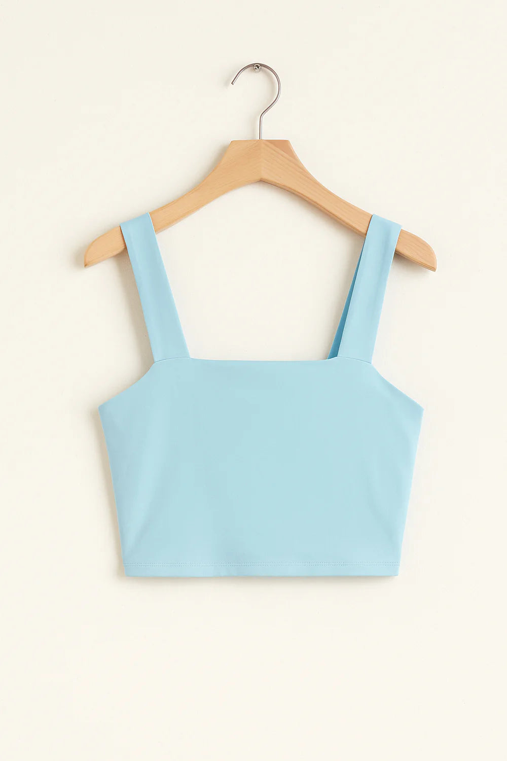 Carla  – Ribbed Crop Top with Square Neckline and Wide Straps