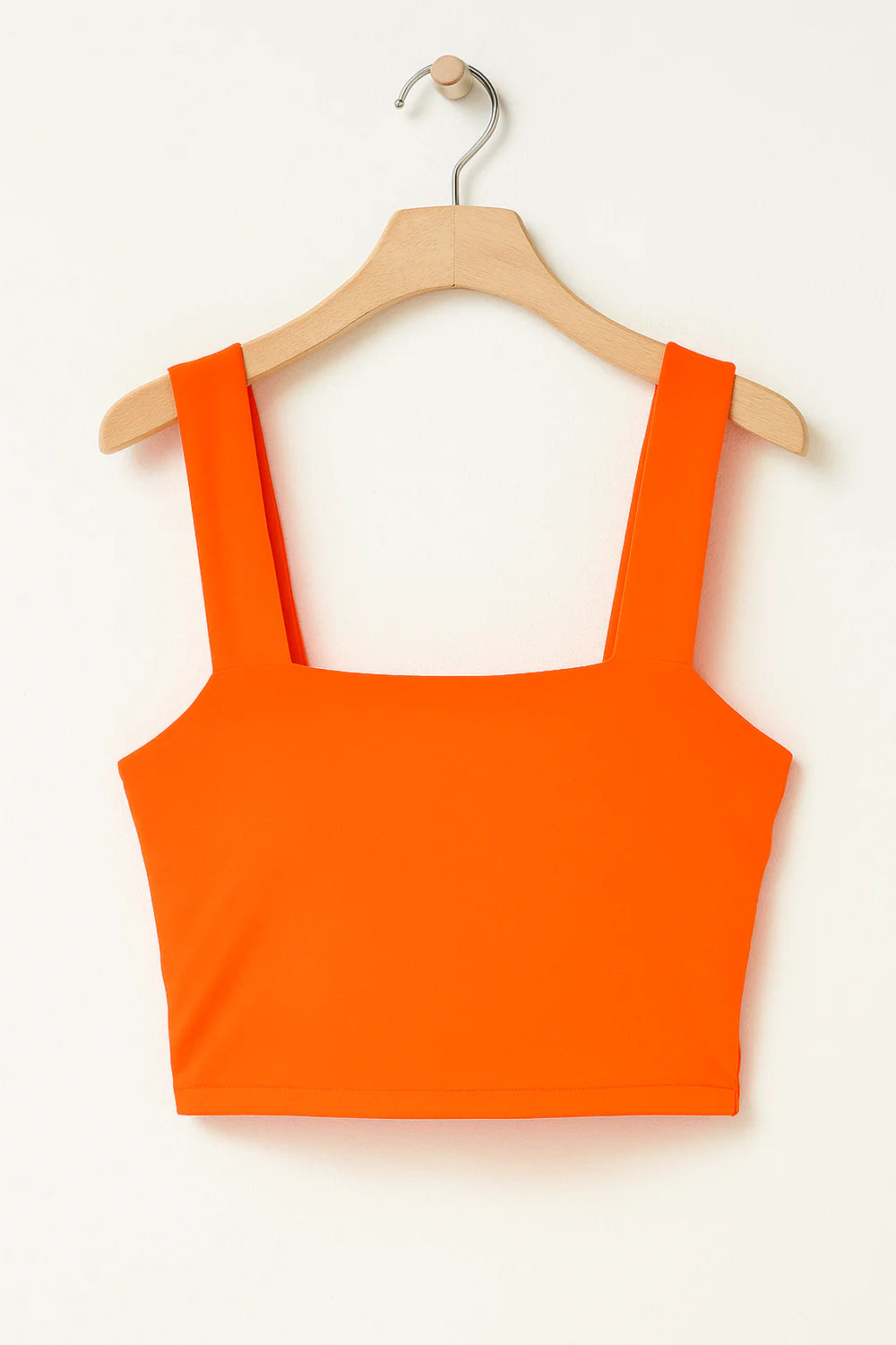 Carla  – Ribbed Crop Top with Square Neckline and Wide Straps