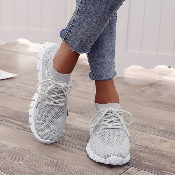 Isabelle – Knit Walking Sneakers with Breathable Mesh Upper and Cushioned Sole